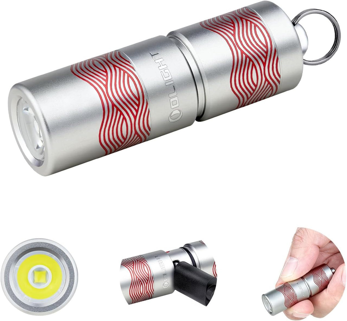 Rechargeable Keychain Flashlight - Compact 180 Lumen EDC Light with USB-C
