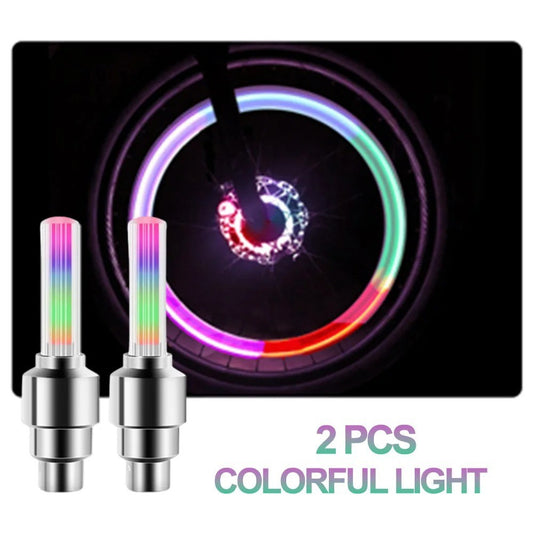LED Bicycle Valve Light Neon Wheel Lamp for Night Riding Safety