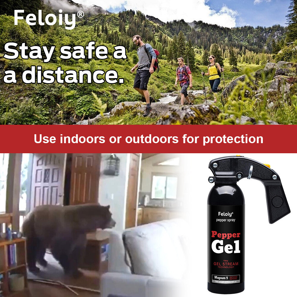 Pepper Gel Self-Defense Spray 16 oz with Targeted Deployment - Max Range & Angle