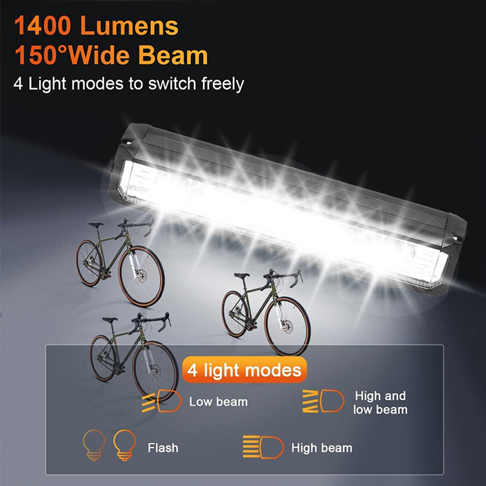 Rechargeable LED Bicycle Light Front Bike Lamp 1400 Lumens Waterproof