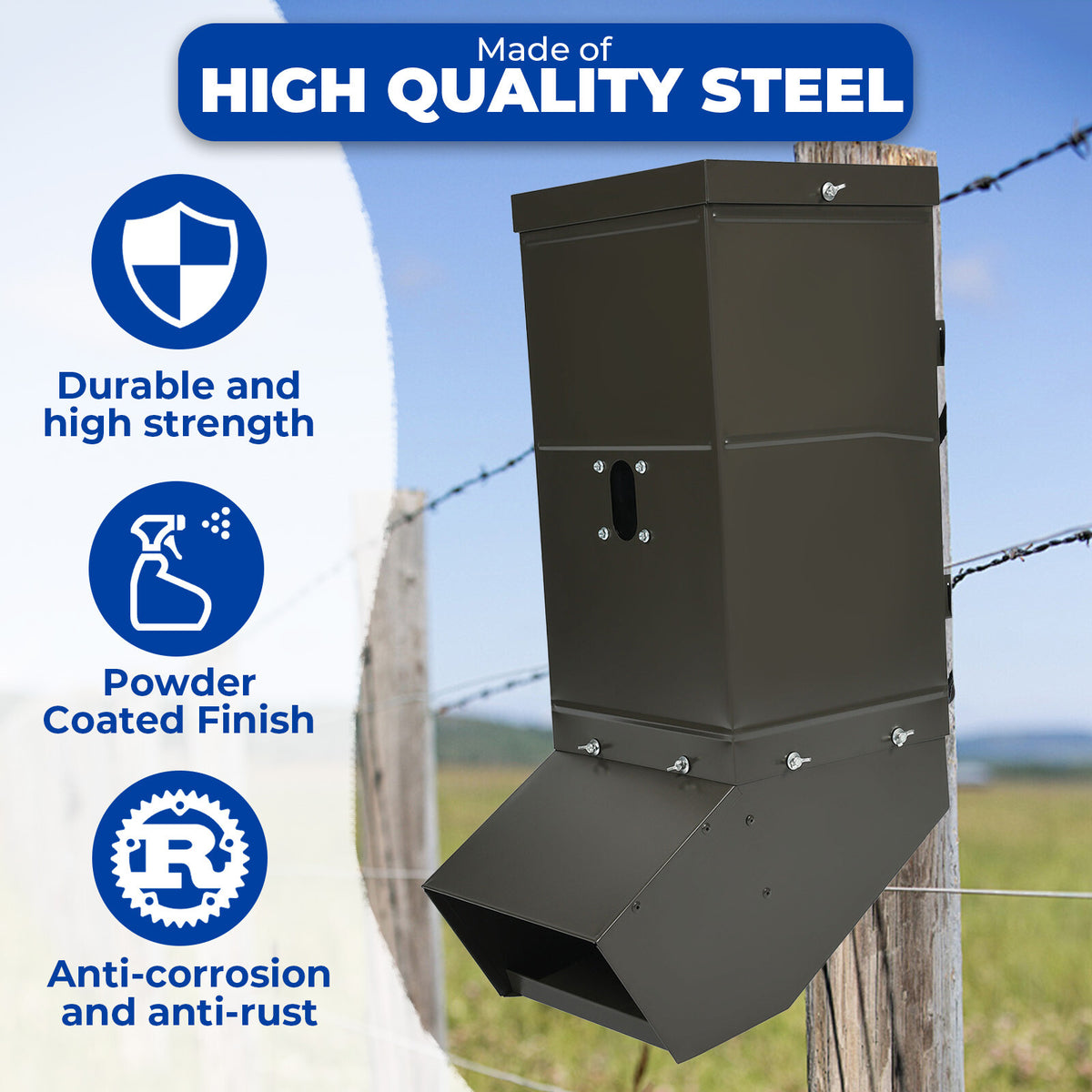 Portable Deer Gravity Feeder Tree Mount 85 LBS for Wild Game Hunting