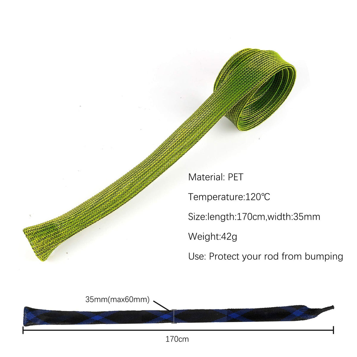 Fishing Rod Sleeve Cover Protector 10PCS Extensible Waterproof PET Material
