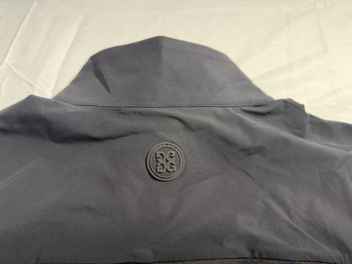 Men's Brushed Quarter Zip Golf Jacket - Onyx Black, Size Small
