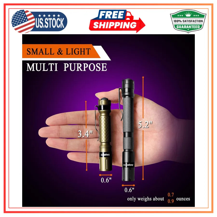 UV Flashlight Pen Light 395nm Two Pack for ID Check Pet Stain Detection