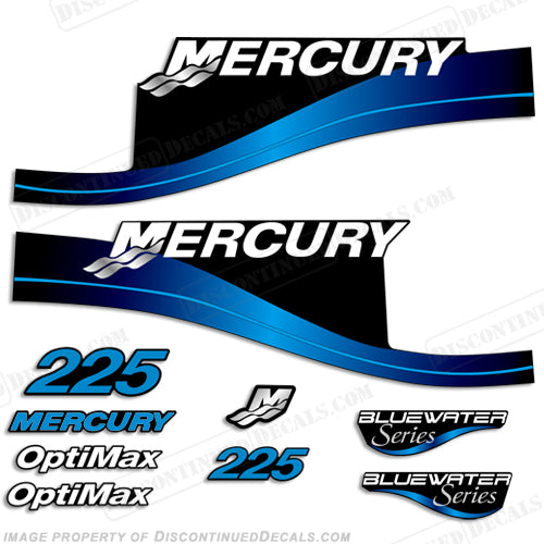 Mercury Outboard Decal Kit Fits 225hp Models Blue & Red