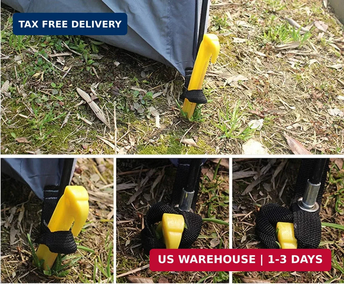 Heavy Duty Plastic Tent Stakes - 12 Pack, 9 Inch Durable Outdoor Pegs