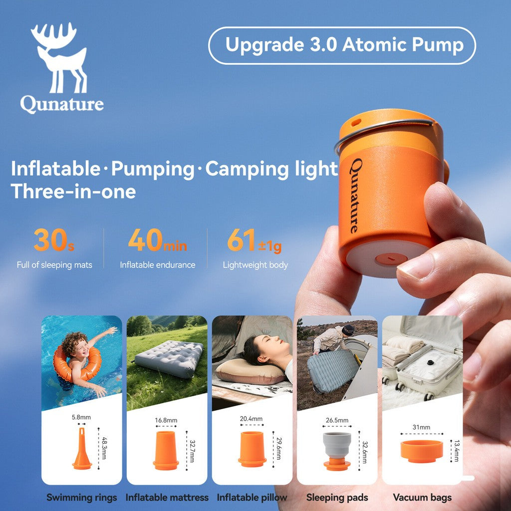 Mini Air Pump Portable Rechargeable Inflatable Pump with Camping Light