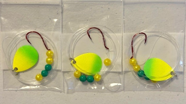 Walleye Crawler Harness Set - 24 Pack with Size 3 Colorado Blades and Hooks