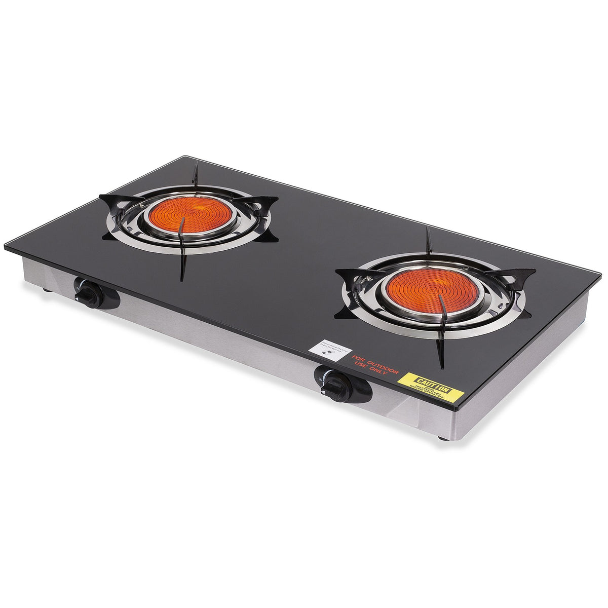 Portable Infrared Gas Stove Double Burner Propane BBQ Camping Outdoor