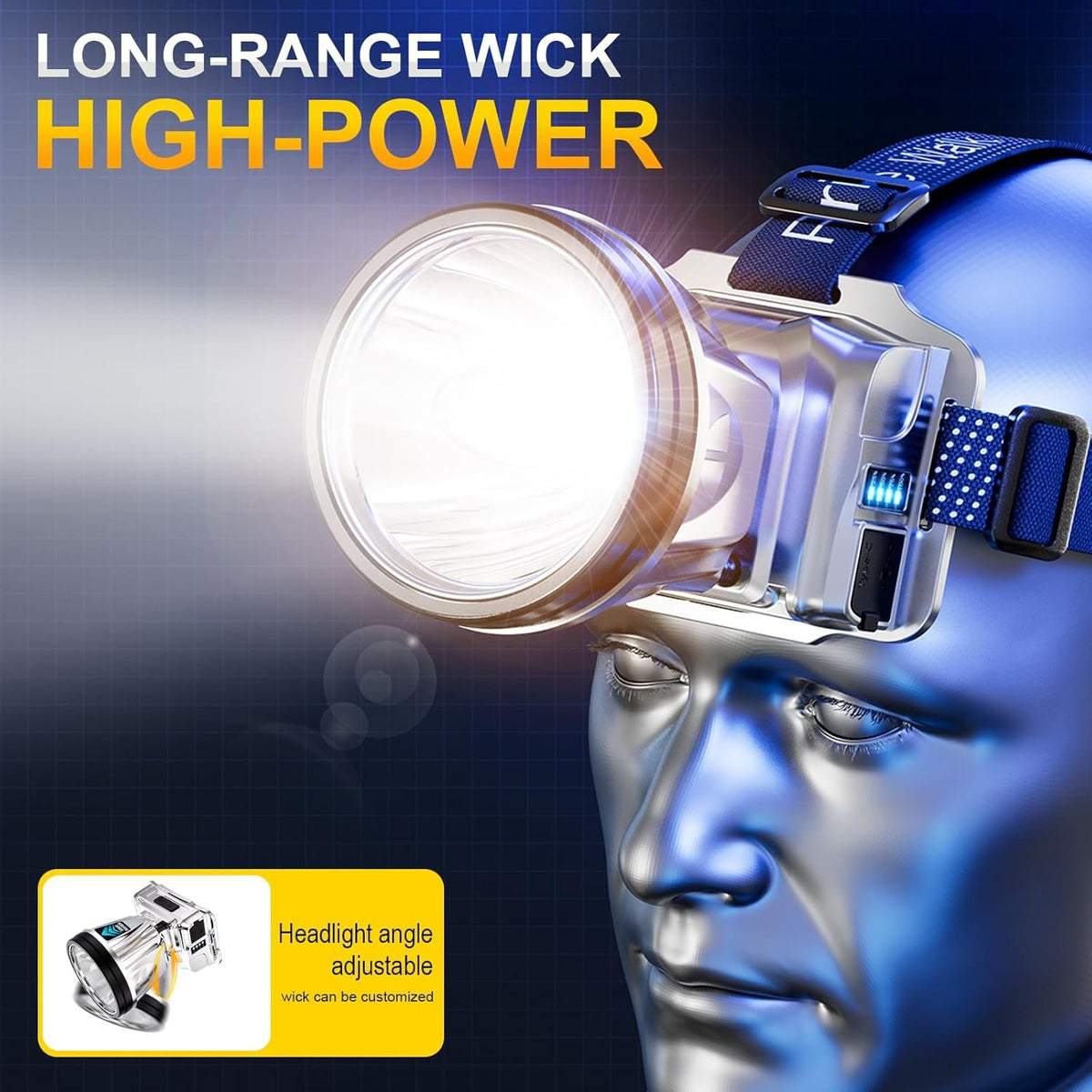 Super Bright Rechargeable LED Headlamp with Sensor & 500M Range