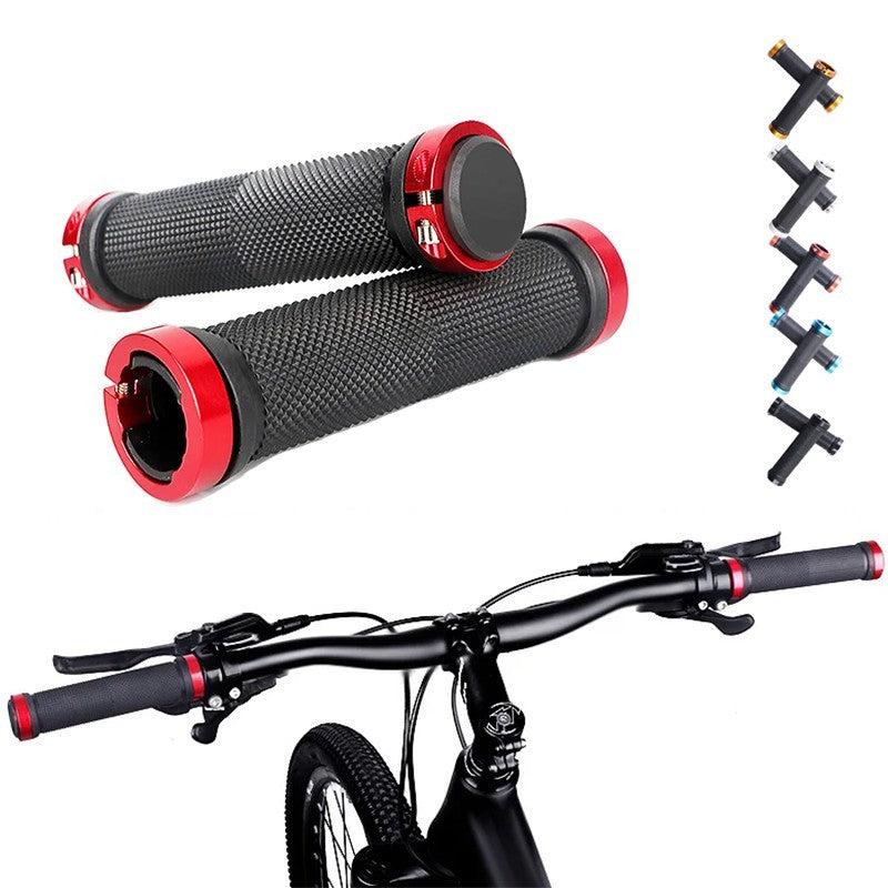 Lock-On Bicycle Handlebar Grips Set for MTB BMX Cycling - Black