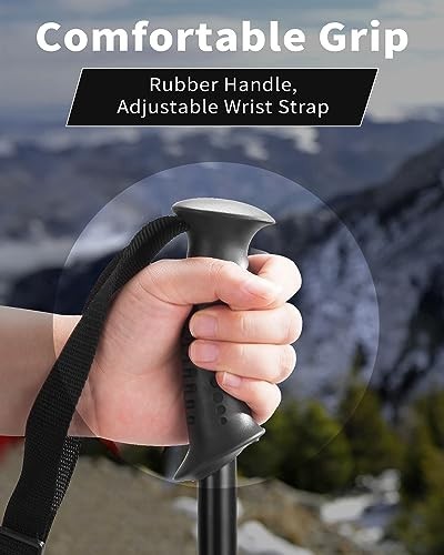 Adjustable Aluminum Trekking Poles Set - Collapsible Hiking Walking Sticks for Outdoor Adventure