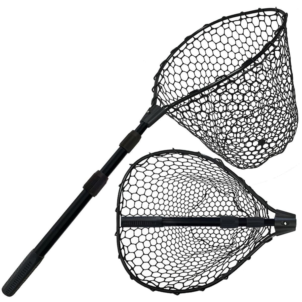 Telescoping Rubber Fishing Net 64-Inch Landing Net for Saltwater & Kayak Fishing