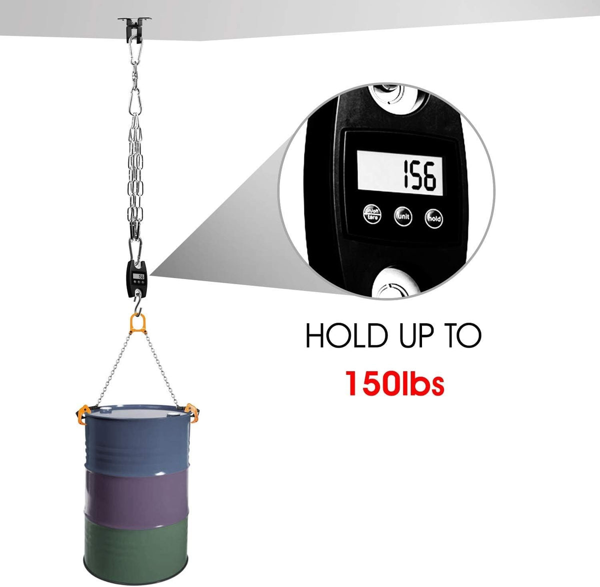 Adjustable Ceiling Hook for Punching Bags - Steel Beam Clamp, 450kg Capacity