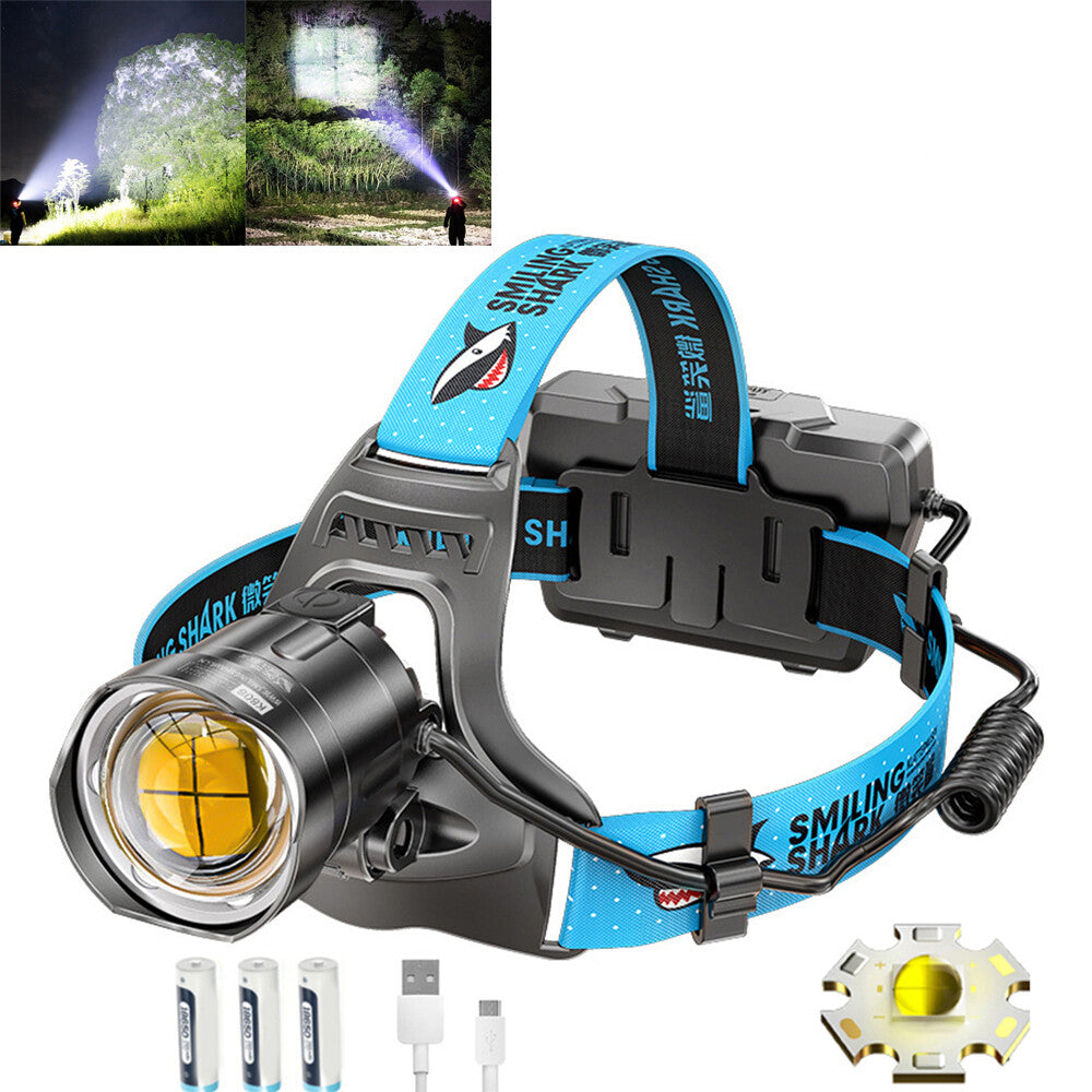 9000000LM Rechargeable LED Headlamp with Zoom & Long Range Light