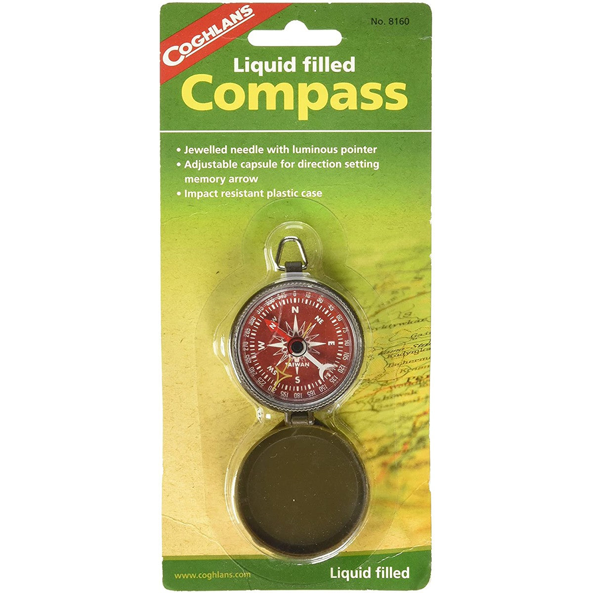 Liquid Filled Pocket Compass with Case for Camping and Outdoors