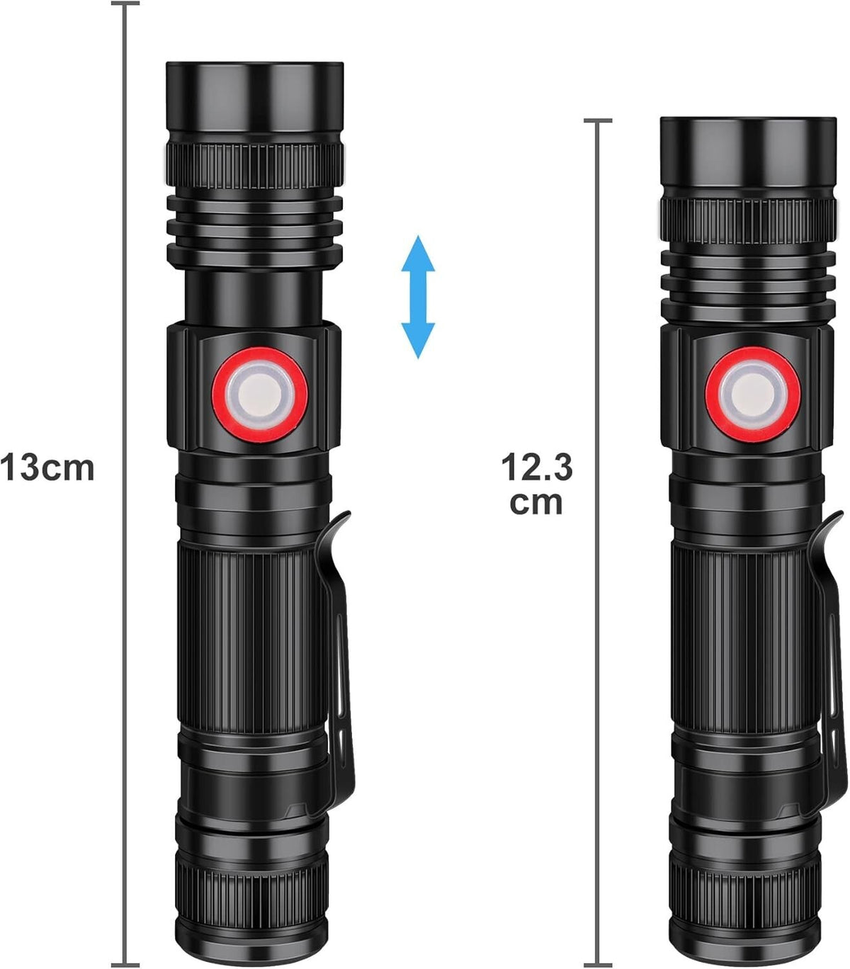 Rechargeable LED Tactical Flashlight 2000 Lumens Waterproof Work Light