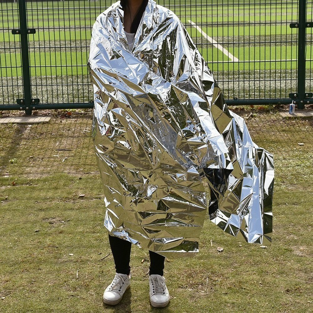 50 Pack Emergency Mylar Thermal Blankets - Reflects 90% Body Heat, Waterproof & Compact
