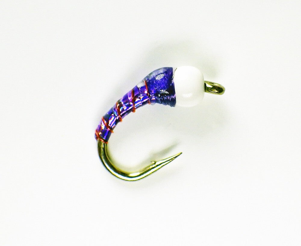 Premium Trout Fly Fishing Flies - Chironomid Holo Purple Nymphs Set
