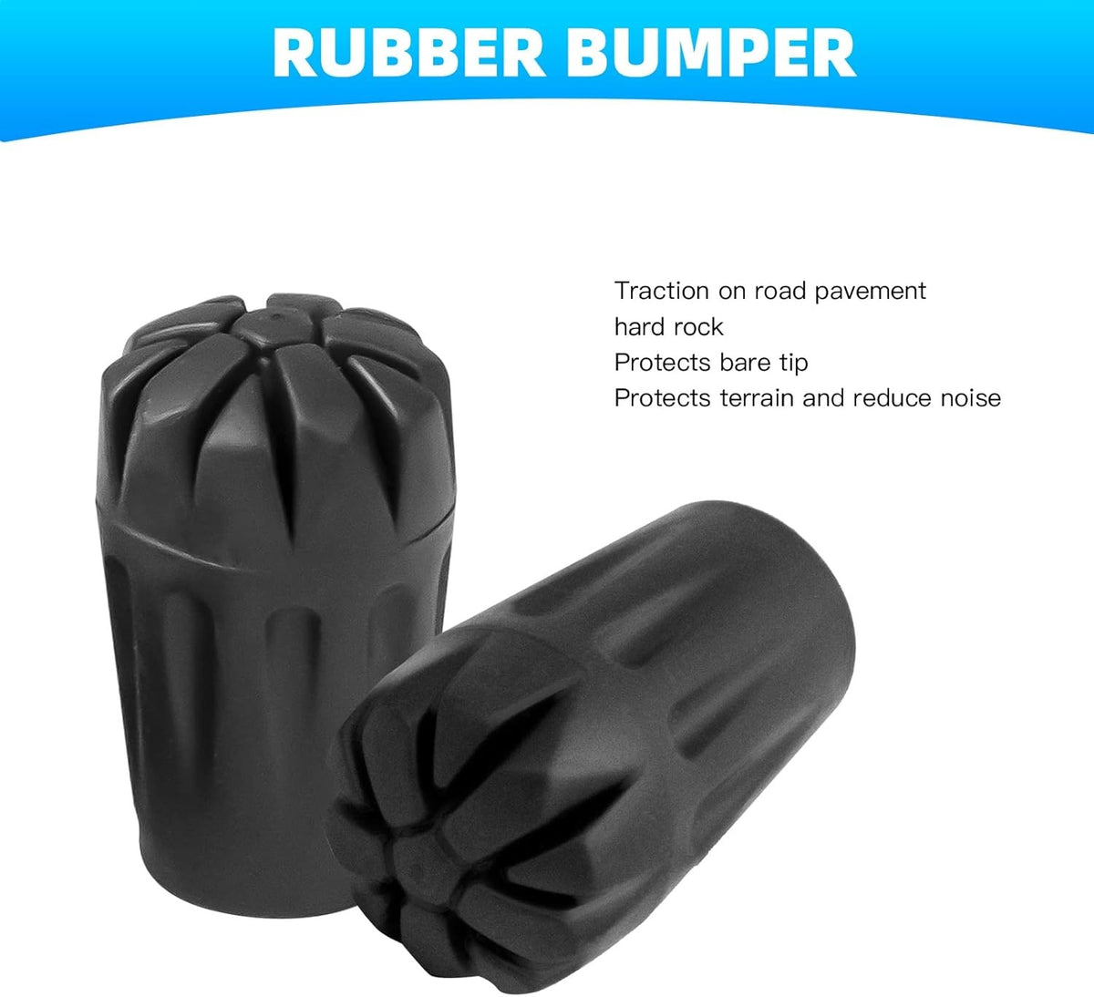 6 Pack Hiking Walking Stick Tips & Snow Baskets Replacement Set
