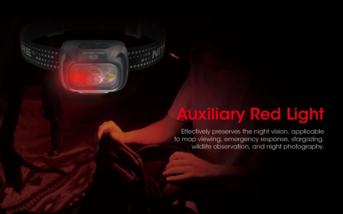 NITECORE NU31 Headlamp 550 Lumens USB-C Rechargeable Outdoor Light