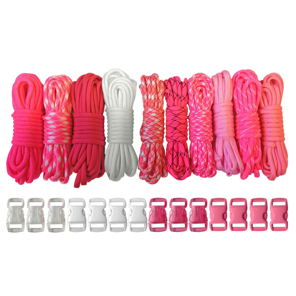 Paracord DIY Bracelet Kit with Buckles - 100 FT Paracord Crafting Set