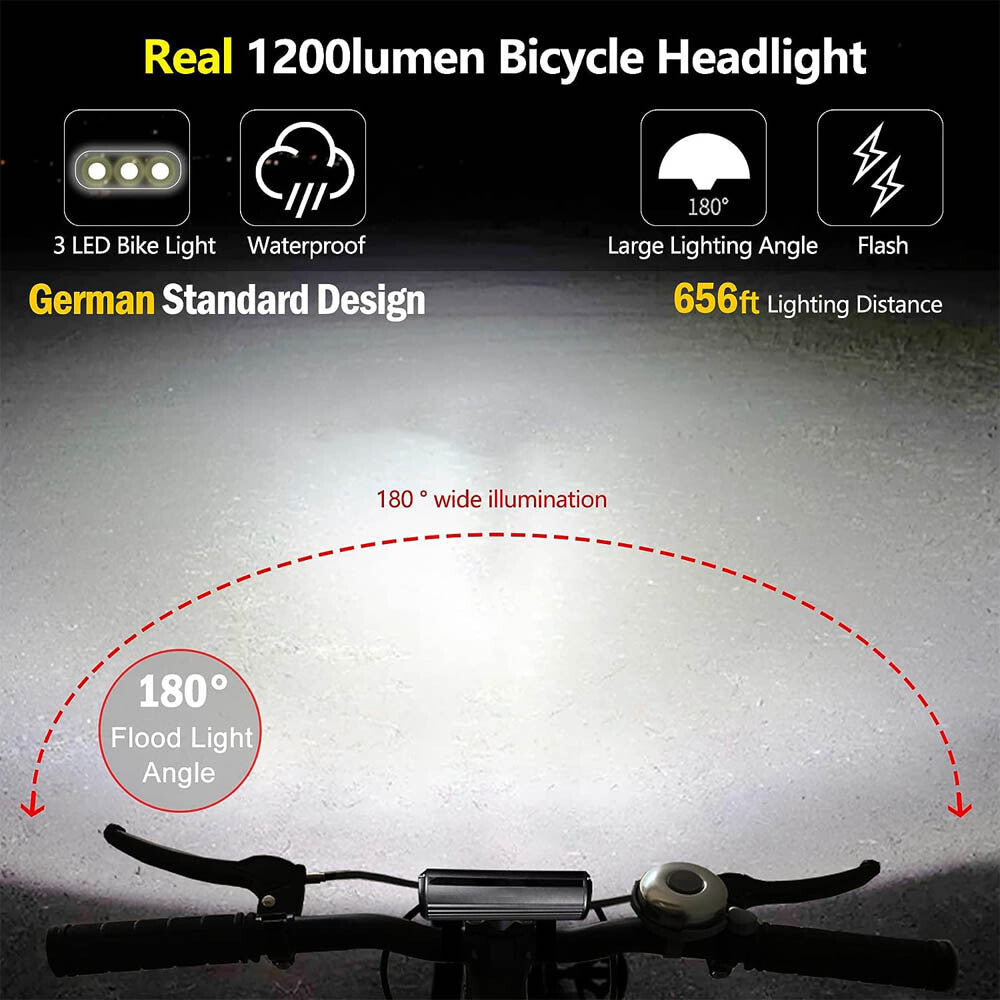 Waterproof Rechargeable LED Bike Headlight - Bright Front Bicycle Light