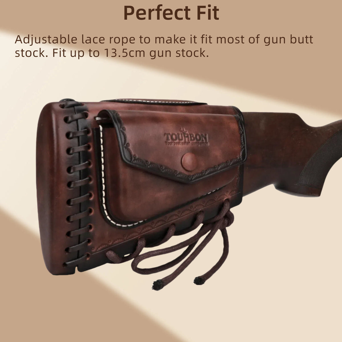 Leather Rifle Recoil Pad with Cheek Rest and Adjustable Stock Cover