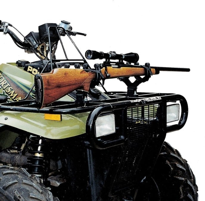 ATV Gun Holder Tool Rack Mount 2 Pack for Rifles, Bows & Shovels