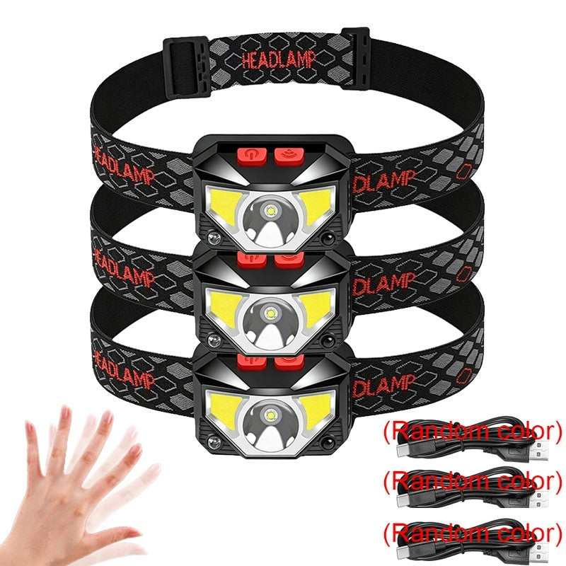 Rechargeable LED Headlamp with Red White Light Modes Waterproof Camping Light