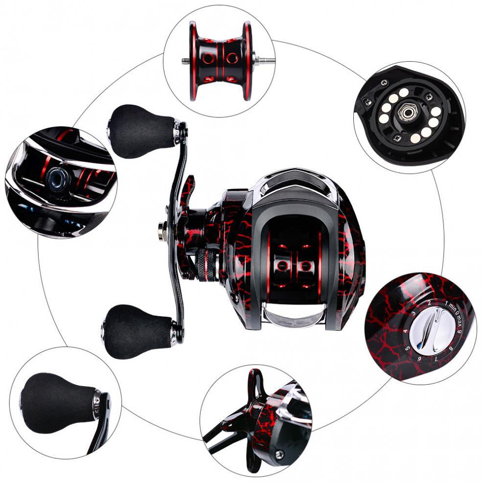 High-Speed Baitcasting Fishing Reel 7.2:1 Gear Ratio Max 22LB Drag