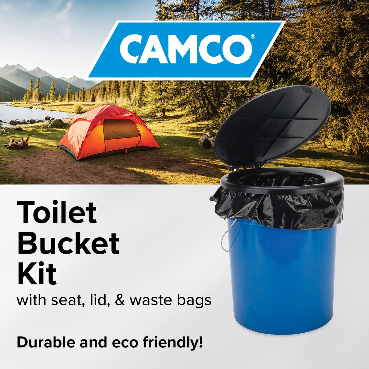 Portable 5 Gallon RV Toilet Bucket Kit with Seat and Lid