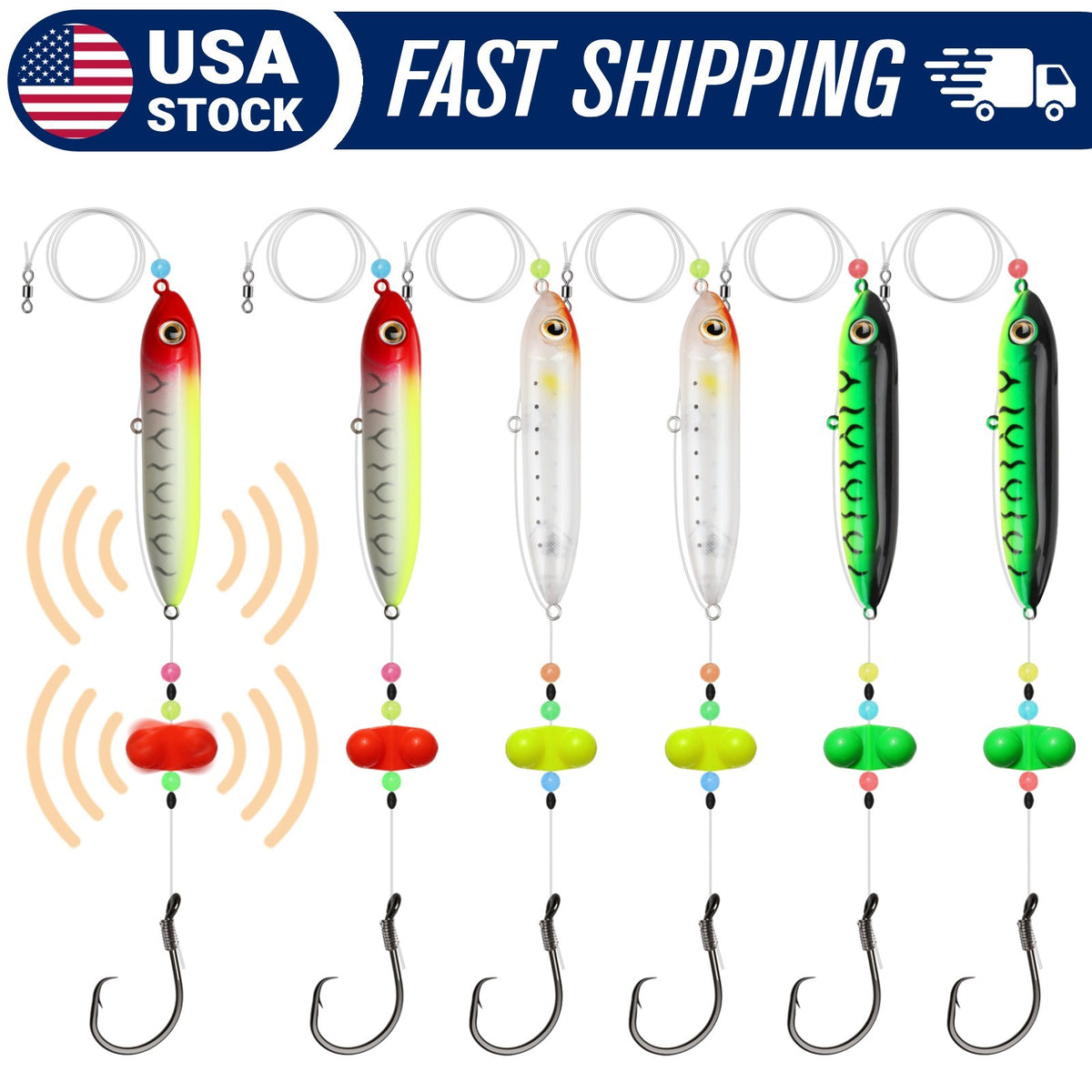Pre-Tied Catfish Rattle Float Rig with Bell & 8/0 Circle Hook - Multiple Qty