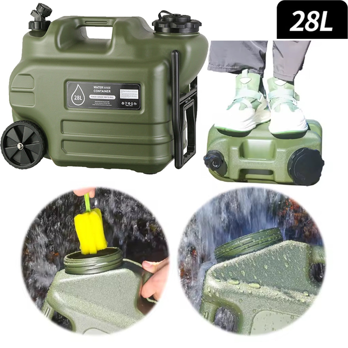 Portable Camping Shower with 7-Gallon Water Jug & Rechargeable Pump