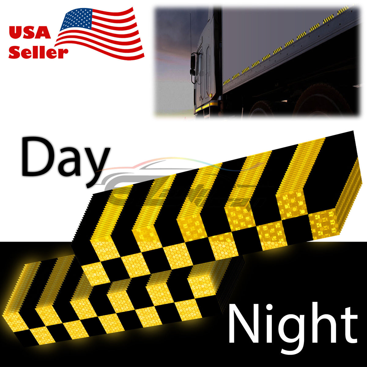 Reflective Safety Tape Stripe 12 Inch DOT-C2 Conspicuity Warning Trailer