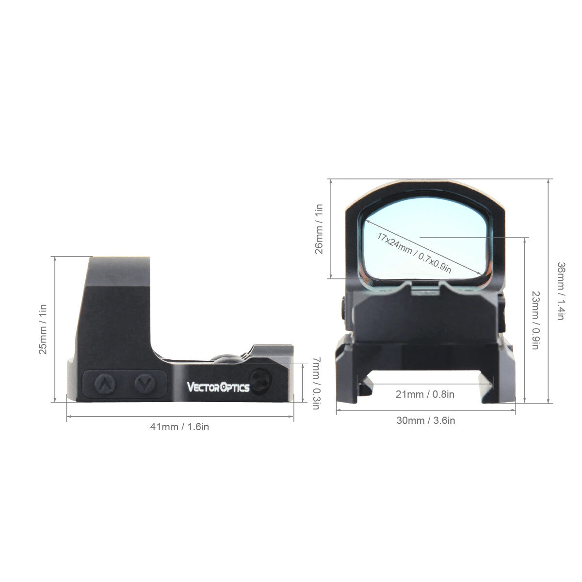 Red Dot Pistol Sight Waterproof 3 MOA 17x24mm for Handguns
