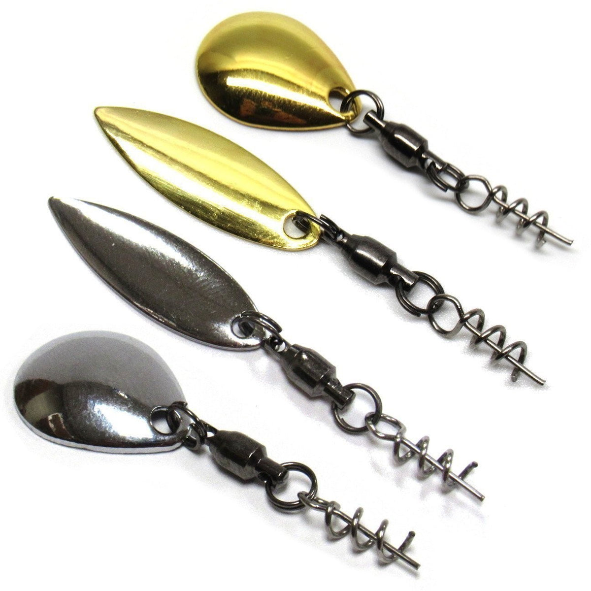 Fishing Spinner Baits Pack - 7 Pack with Willow or Colorado Blades, Gold or Silver