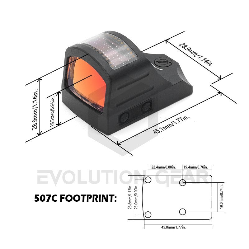 Red Dot 2 MOA Solar-Powered Open Scope for Handguns & Rifles