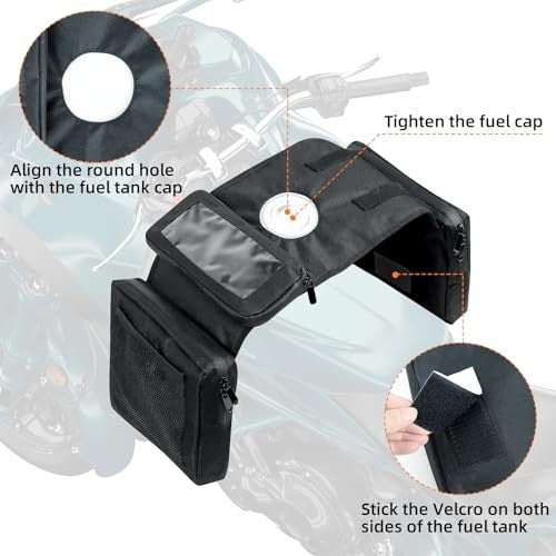 Waterproof Motorcycle Tank Saddle Bag with Phone Pocket for ATV UTV Snowmobile