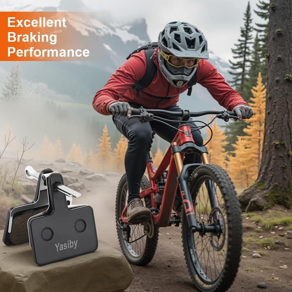 4 Pairs MTB Disc Brake Pads Set Resin & Semi-Metallic Quiet Brake Replacement Kit