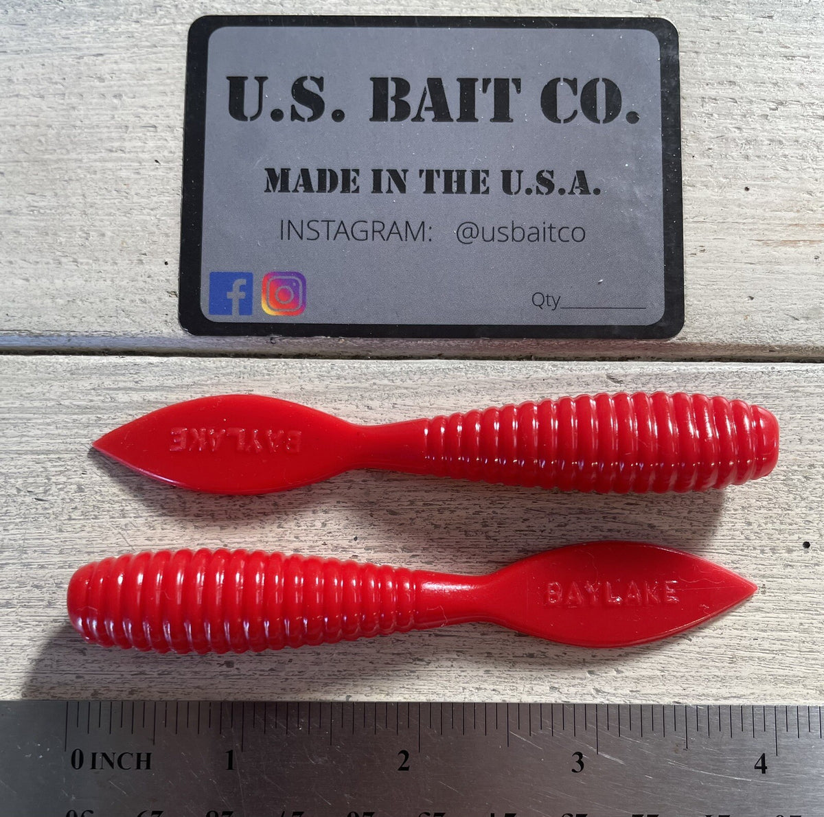 4-Inch Saltwater Fishing Lures - Red Crab Stingray Grubs Lot of 15