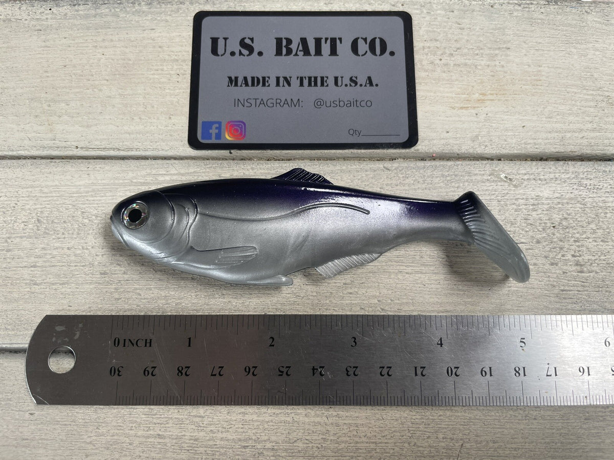 5-Inch Weedless Soft Plastic Swimbait Purple Gizzard Shad for Fishing