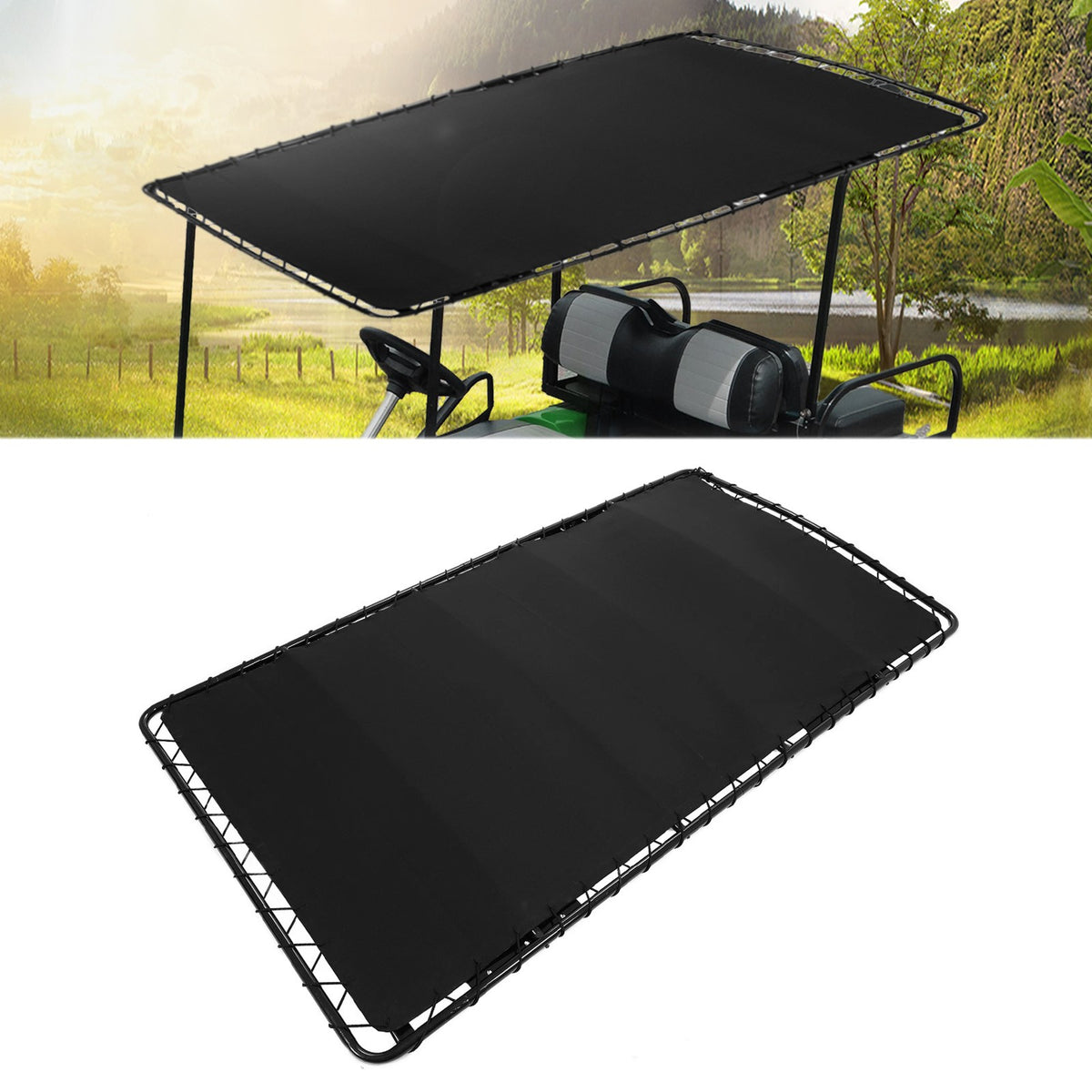 85-Inch Golf Cart Roof Top Sun Shade Kit for Club Car Precedent Onward 4-Seat