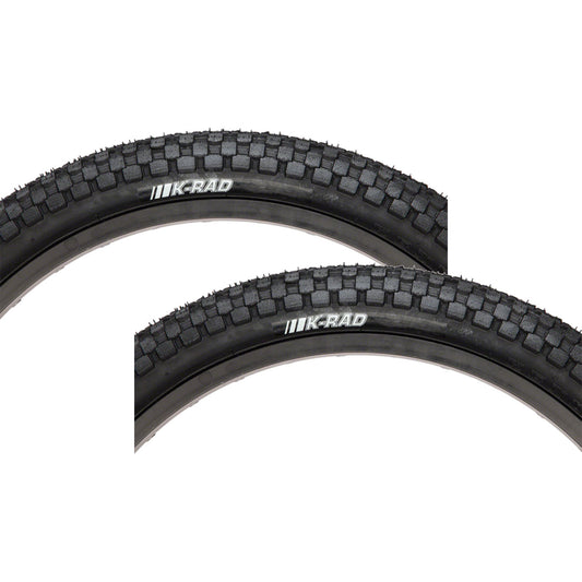 26 x 2.3 Inch Bicycle Tire - Black Clincher Street DJ Pack of 2