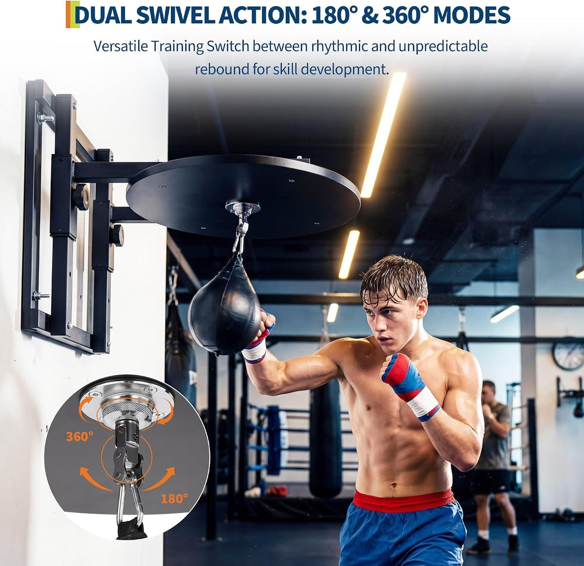 24-Inch Speed Bag Platform Kit with 360° Swivel Wall Mount Boxing Stand