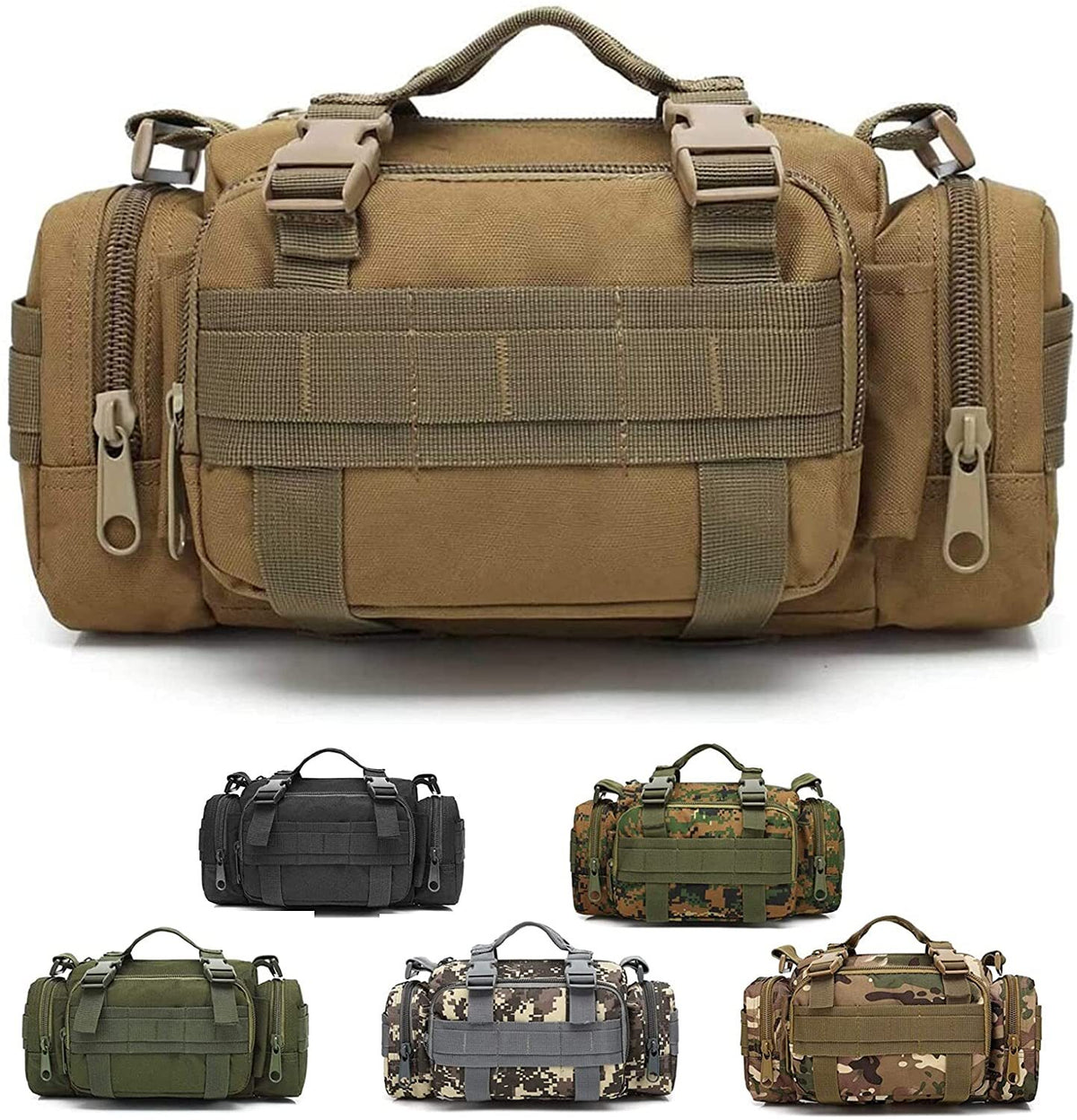 Military Waist Bag Molle Waterproof Fanny Pack Utility Pouch for Outdoor
