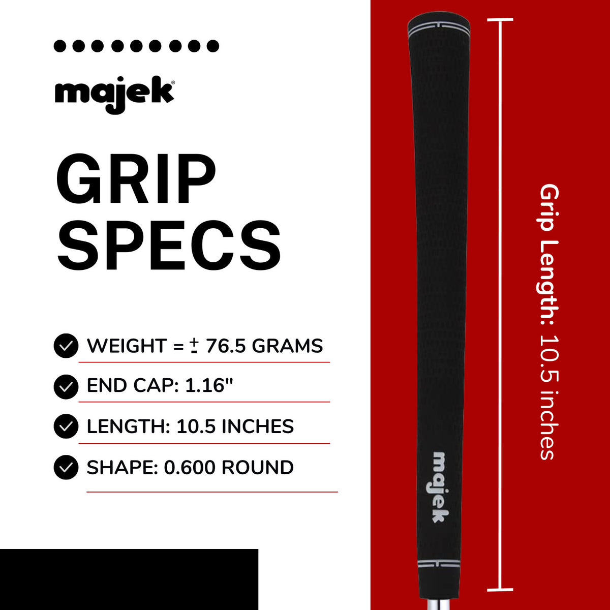 Golf Grip Kit with 8 Jumbo Tour Pro Rubber Grips & Installation Supplies