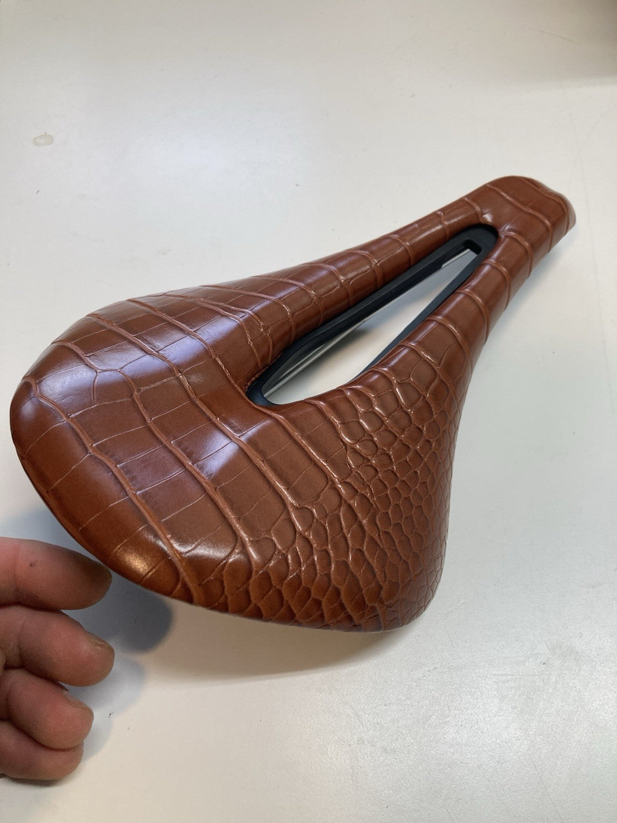 Bike Saddle - 160mm x 250mm Leather-Style Road Gravel Mountain Seat