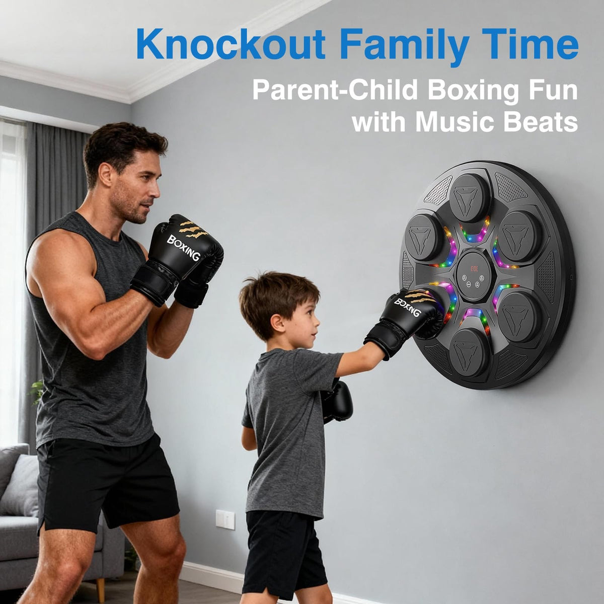 Music Boxing Machine for Adults and Kids Wall-Mounted Interactive Punching Bag