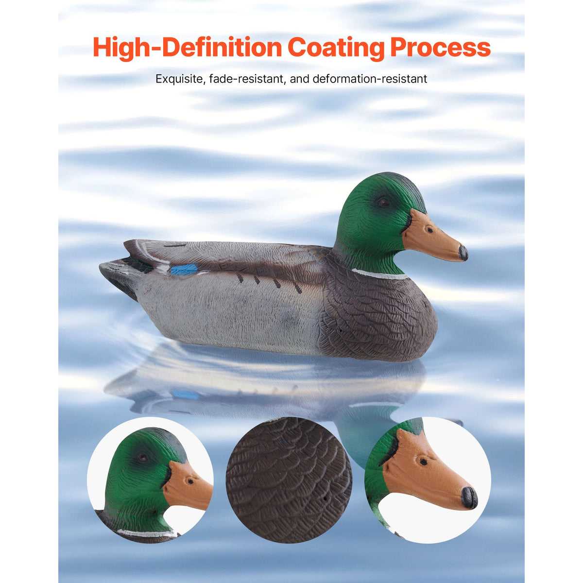 Outdoor Duck Decoy 6-Pack - Realistic Floating Hunting Decoys